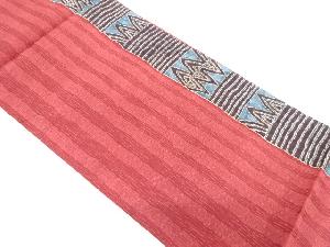 縞に抽象模様全通袋帯